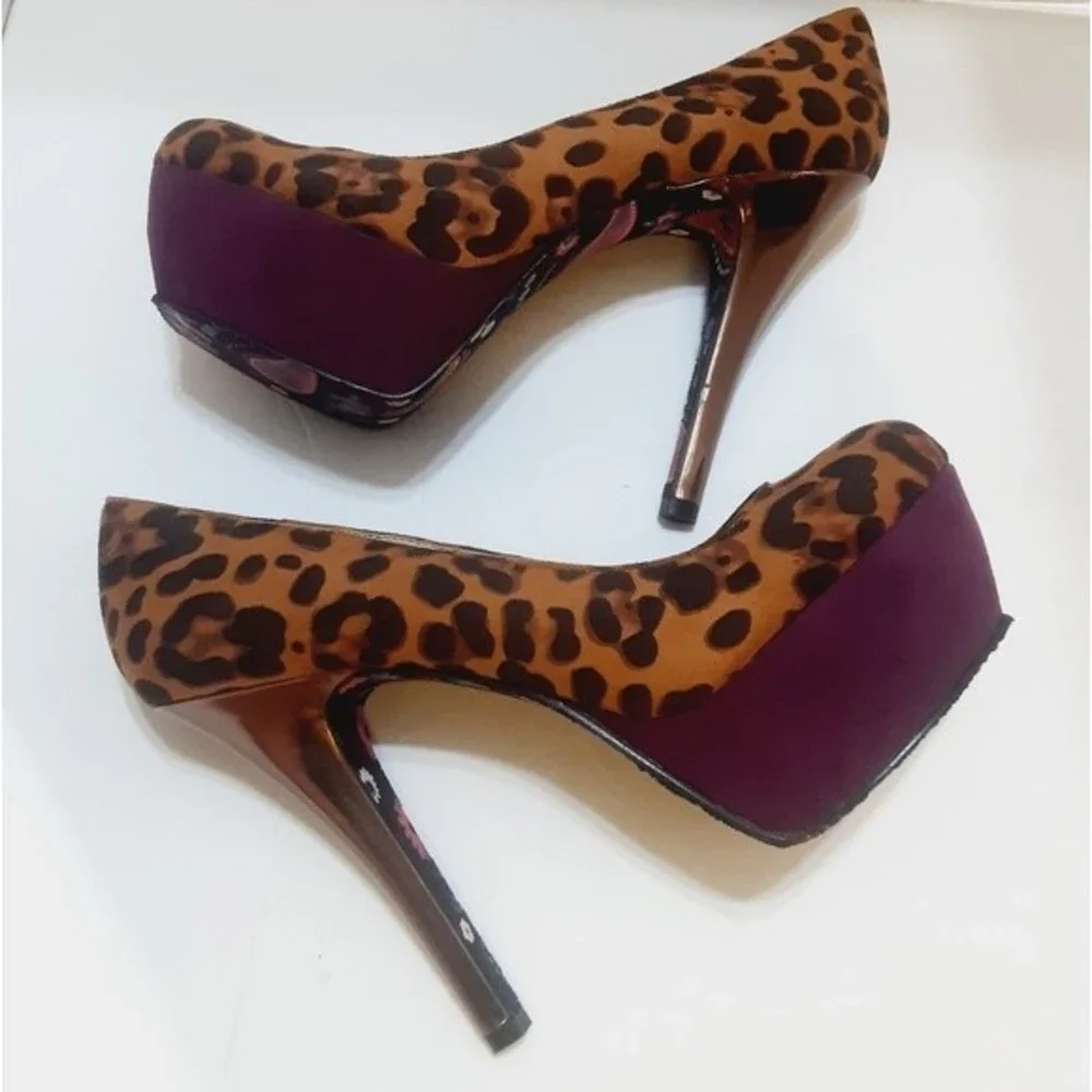 Betseyville By Betsey Johnson Leopard Platform Stiletto Heels US 9.5 Sexy High